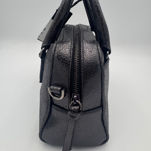 VERSACE Metallic Calfskin Virtus Small Bowling Bag Grey - Picture 3 of 10